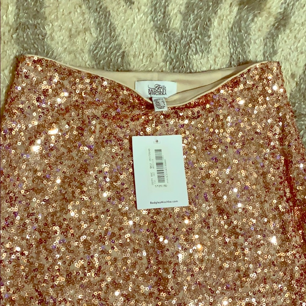 Badgley Mischka Long Glám Sequence Skirt